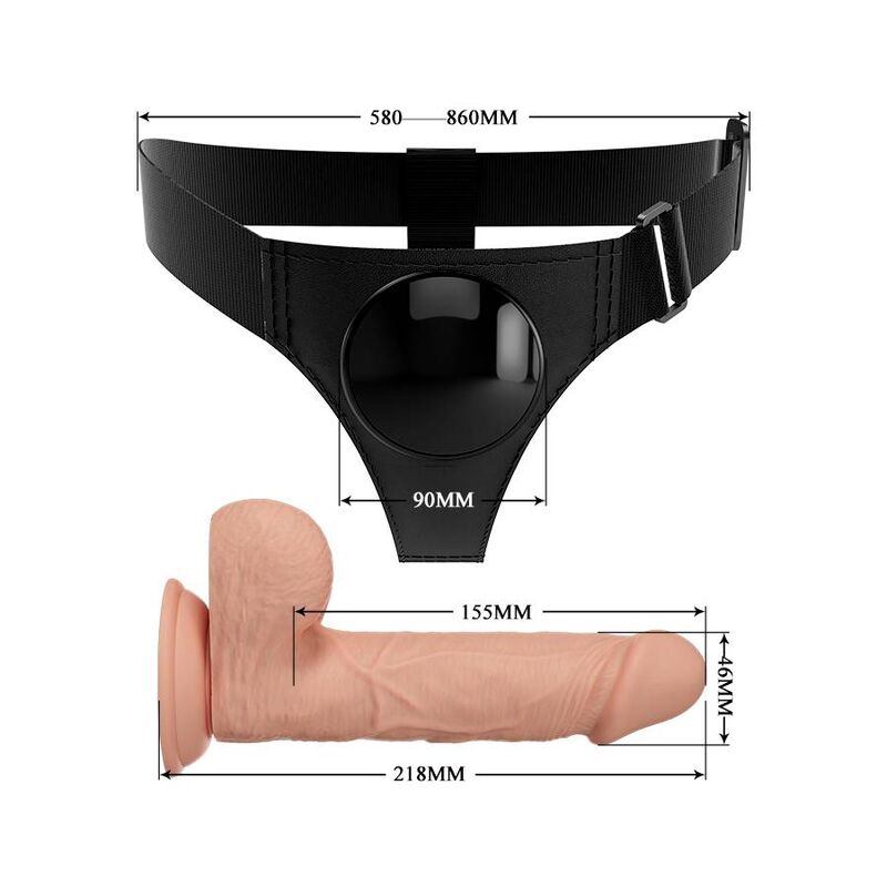 PRETTY LOVE - BRIEFS UNIVERSAL SELE MED DILDO JERRY 21,8 CM NATURLIG