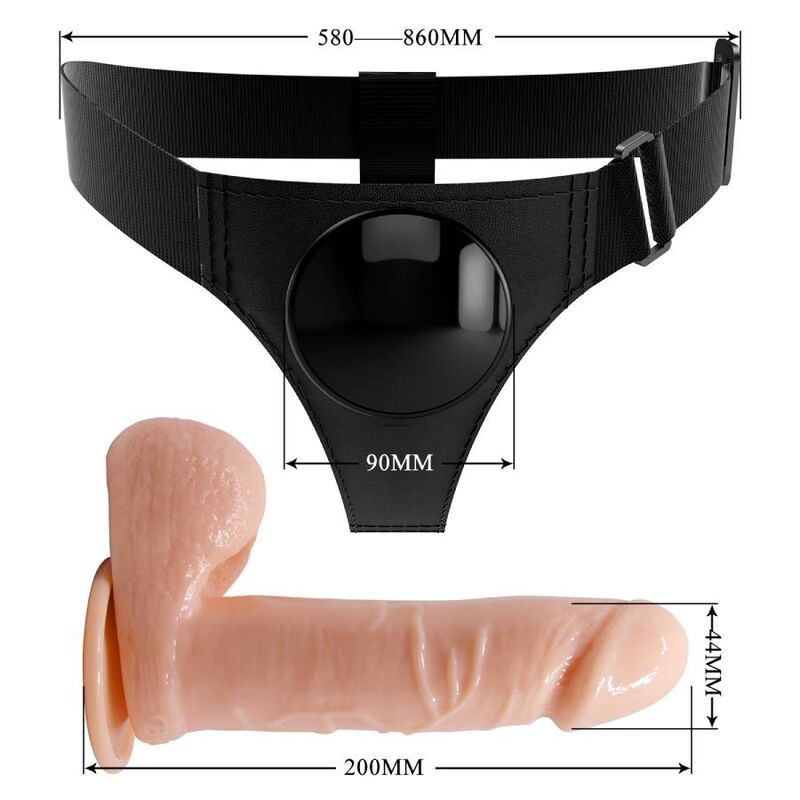 PRETTY LOVE - BRIEFS UNIVERSAL SELE MED DILDO TOM 20 CM NATURLIG