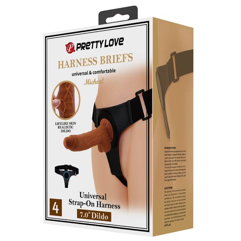 PRETTY LOVE - BRIEFS UNIVERSELL SELE MED DILDO MICHEAL 20 CM SVART