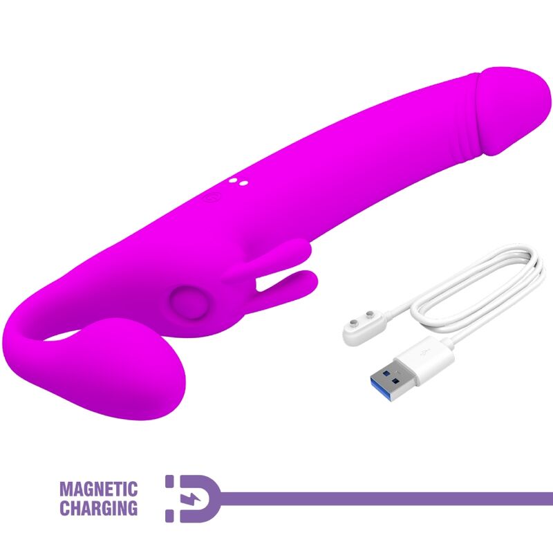 PRETTY LOVE - ZANINI STRAPLESS STRAP-ON 10 VIBRATIONER LILA