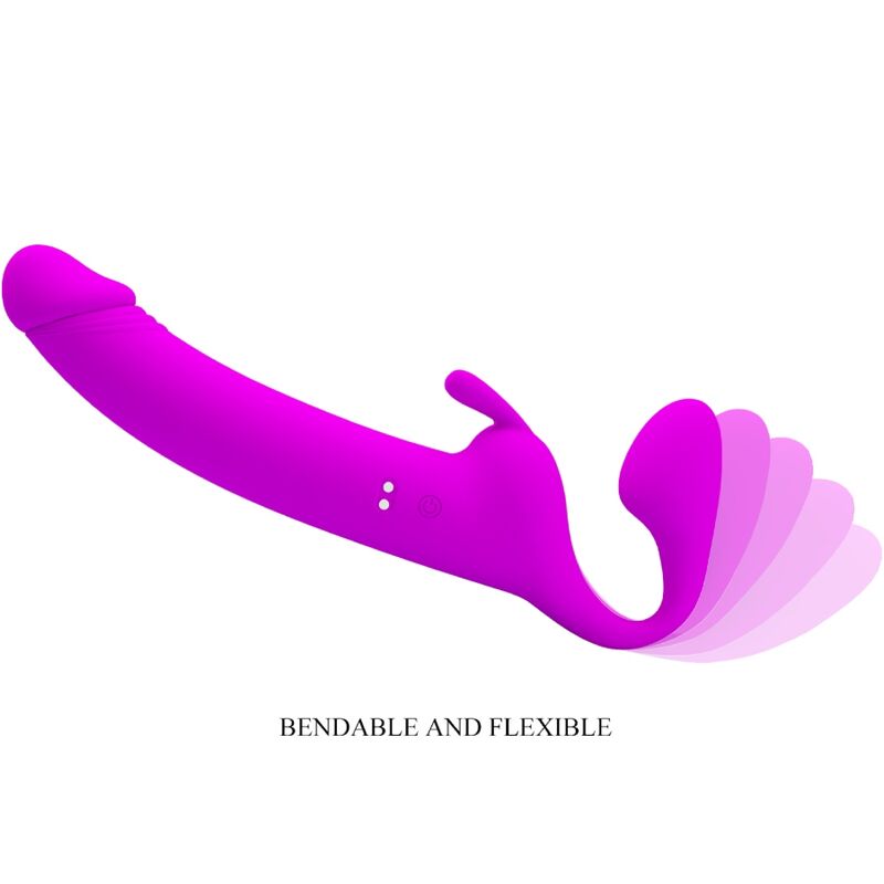 PRETTY LOVE - ZANINI STRAPLESS STRAP-ON 10 VIBRATIONER LILA
