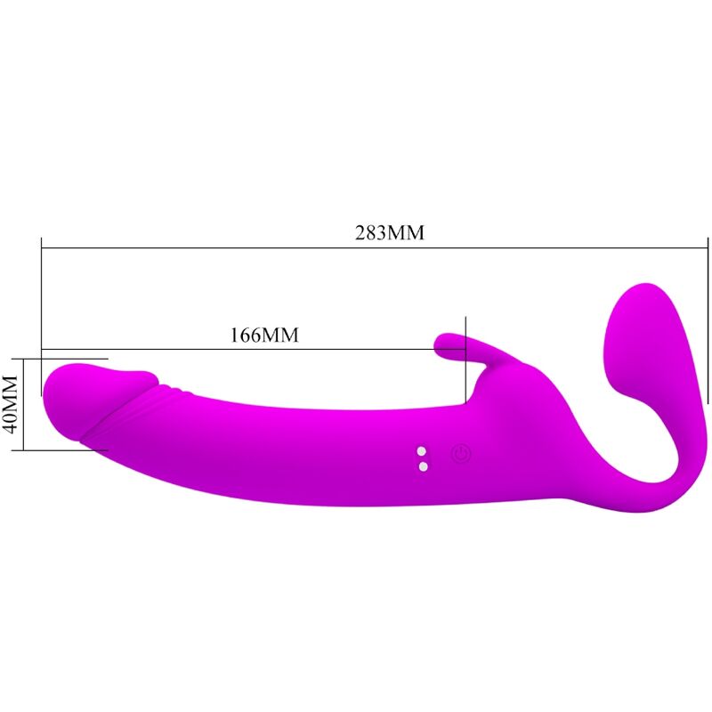 PRETTY LOVE - ZANINI STRAPLESS STRAP-ON 10 VIBRATIONER LILA