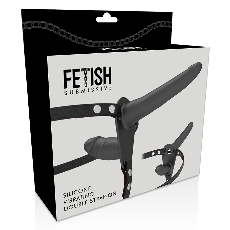 FETISCH UNDANMÄNGD SELE - DUBBEL PENETRATION SVART VIBRATOR