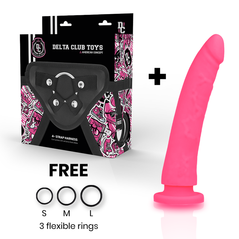 Delta Club - Harness And Dildo 17 Cm