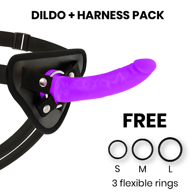 Delta Club - Harness And Dildo 17 Cm